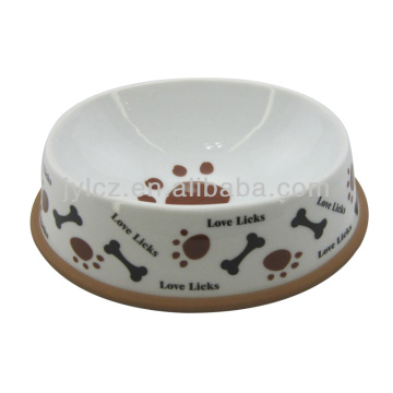 Super white ceramic dog bowl